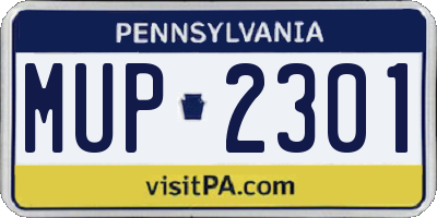 PA license plate MUP2301