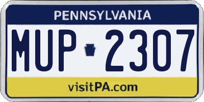 PA license plate MUP2307