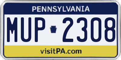 PA license plate MUP2308