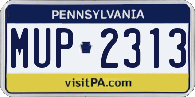 PA license plate MUP2313
