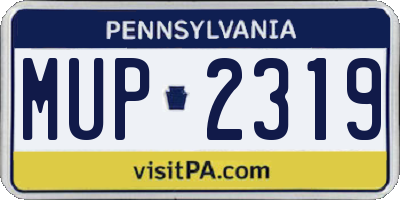 PA license plate MUP2319