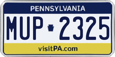 PA license plate MUP2325