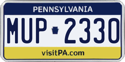 PA license plate MUP2330