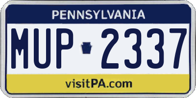 PA license plate MUP2337