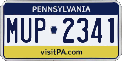 PA license plate MUP2341