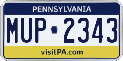 PA license plate MUP2343