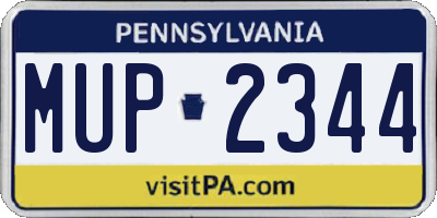 PA license plate MUP2344
