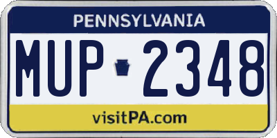 PA license plate MUP2348