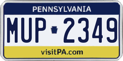 PA license plate MUP2349