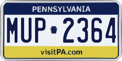 PA license plate MUP2364