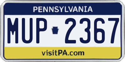 PA license plate MUP2367