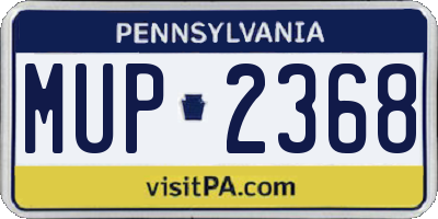 PA license plate MUP2368