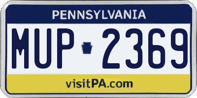 PA license plate MUP2369