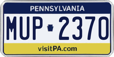 PA license plate MUP2370