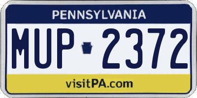 PA license plate MUP2372