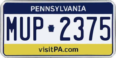 PA license plate MUP2375