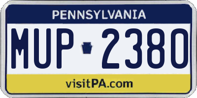 PA license plate MUP2380