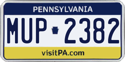PA license plate MUP2382