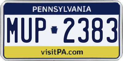 PA license plate MUP2383