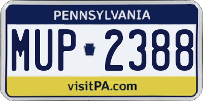 PA license plate MUP2388
