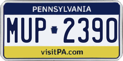 PA license plate MUP2390