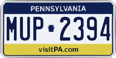 PA license plate MUP2394