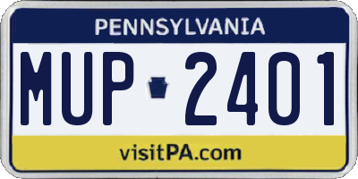 PA license plate MUP2401