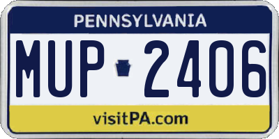 PA license plate MUP2406