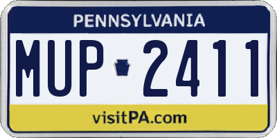 PA license plate MUP2411