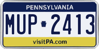 PA license plate MUP2413