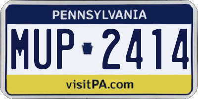 PA license plate MUP2414