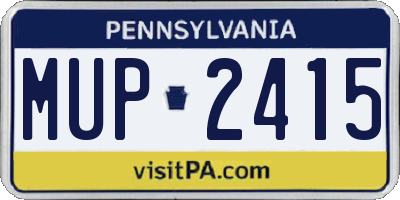 PA license plate MUP2415