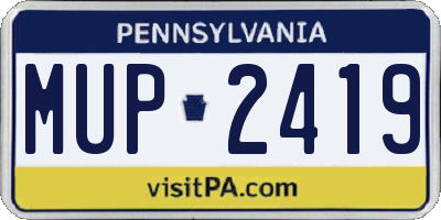 PA license plate MUP2419