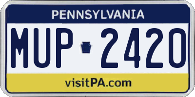 PA license plate MUP2420