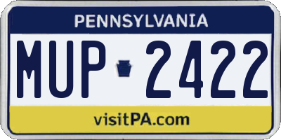PA license plate MUP2422