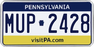 PA license plate MUP2428