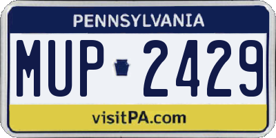PA license plate MUP2429