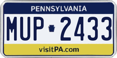 PA license plate MUP2433