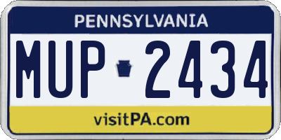 PA license plate MUP2434