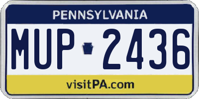 PA license plate MUP2436