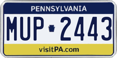 PA license plate MUP2443