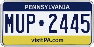 PA license plate MUP2445