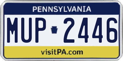 PA license plate MUP2446
