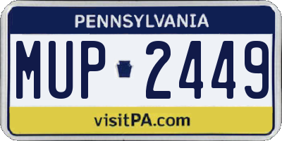 PA license plate MUP2449
