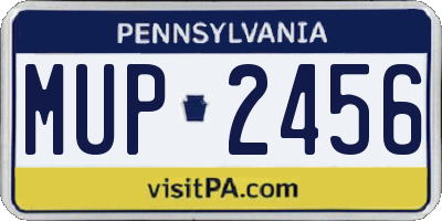 PA license plate MUP2456