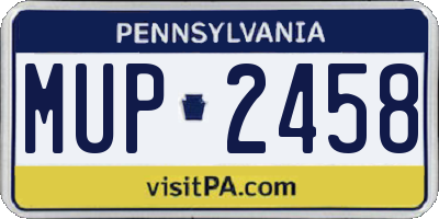 PA license plate MUP2458