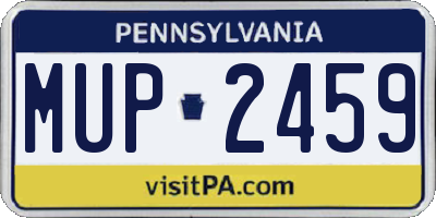 PA license plate MUP2459