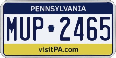PA license plate MUP2465
