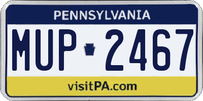 PA license plate MUP2467