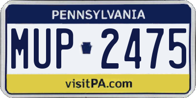 PA license plate MUP2475